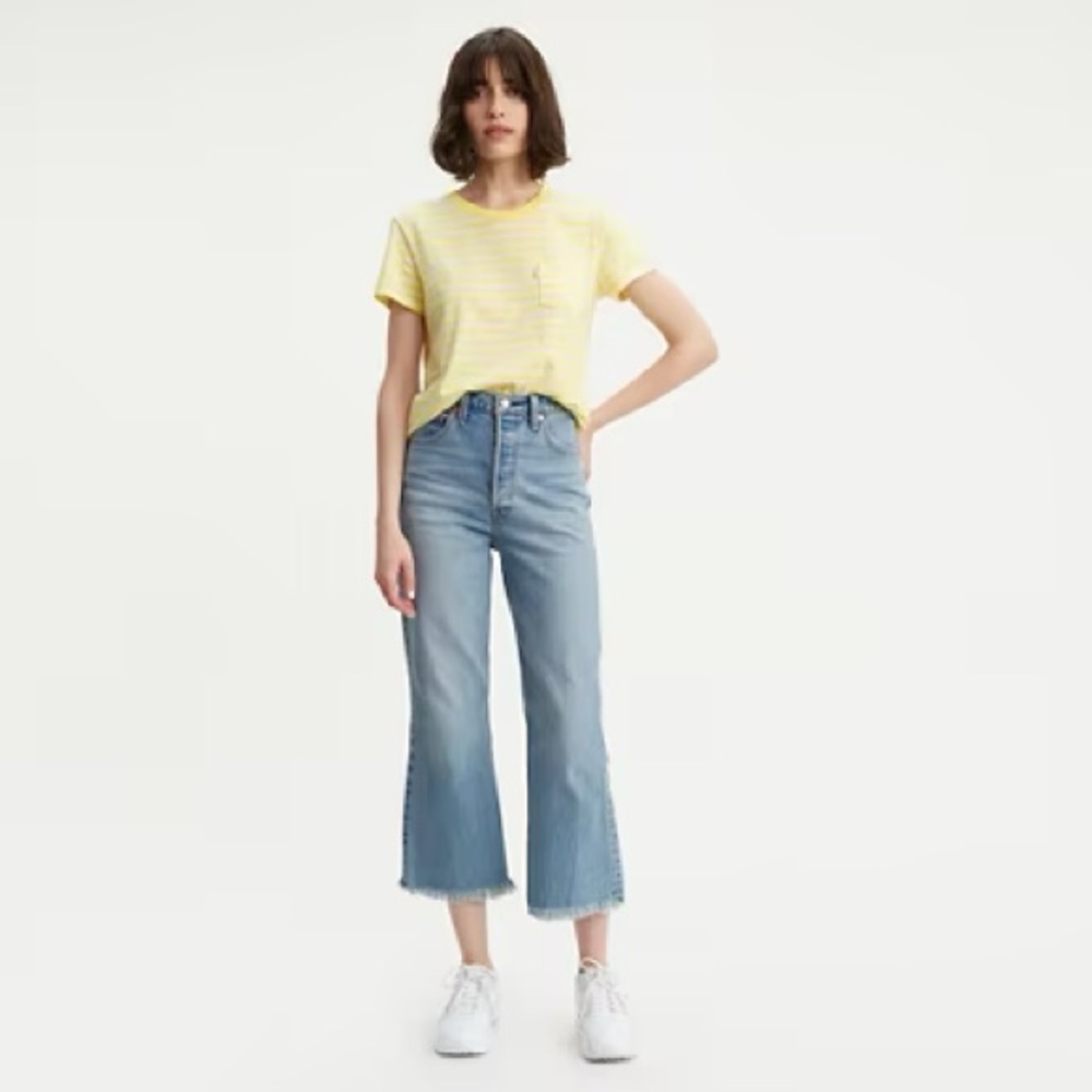Levi's RIBCAGE CROPPED FLARE WOMEN'S JEANS 31 X 26 blue